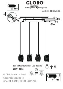 Instrukcja Globo 24003-4HLMDS Lampa