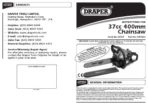 Manual Draper CSP3840 Chainsaw
