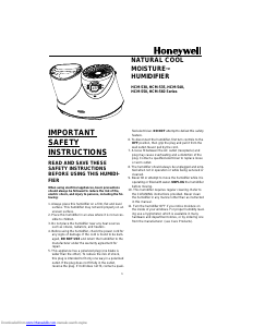 Manual Honeywell HCM-540 Humidifier