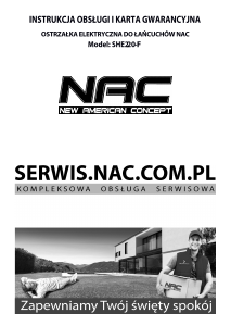 Instrukcja NAC SHE220-F Ostrzałka do łańcuchów