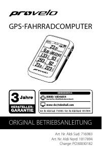 Bedienungsanleitung Provelo 716983 Fahrradcomputer