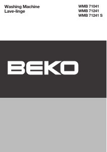 Mode d’emploi BEKO WMB 71041 Lave-linge