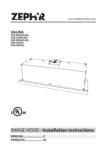 Manual Zephyr ZVA-E30AS290 Valina Cooker Hood