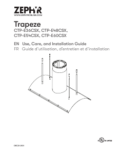 Manual Zephyr CTP-E48CSX Trapeze Cooker Hood