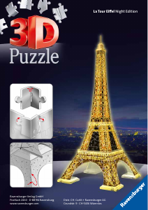 Kullanım kılavuzu Ravensburger Eiffel Tower by Night 3D Puzzle