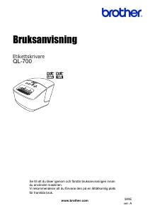 Bruksanvisning Brother QL-700 Etikettskrivare
