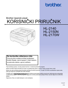 Priručnik Brother HL-2150N Pisač