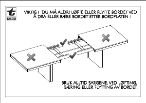 मैनुअल Talgø Faro (160cm) डाईनिंग टेबल