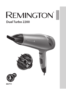 Használati útmutató Remington D3711 Dual Turbo Hajszárító