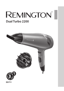 Εγχειρίδιο Remington D3711 Dual Turbo Πιστολάκι μαλλιών