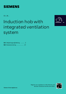 Bruksanvisning Siemens ED801BS16E Kokeplate