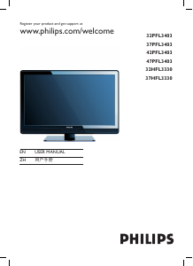 Manual Philips 47PFL3403 LCD Television