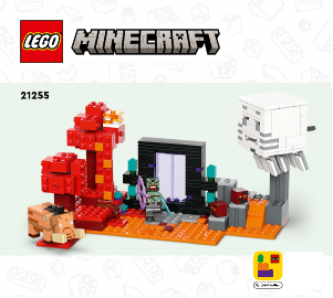 Handleiding Lego set 21255 Minecraft Hinderlaag bij het Nether-portaal