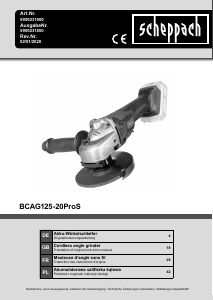 Manual Scheppach BCAG125-20ProS Angle Grinder