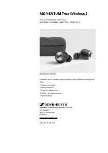 Handleiding Sennheiser M3IETW2 L Momentum True Wireless 2 Koptelefoon