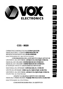 Εγχειρίδιο Vox CES8020 Αποχυμωτής εσπεριδοειδών