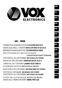Manual de uso Vox WK8008 Hervidor