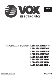 Priročnik Vox 43A11F315FL LED-televizor