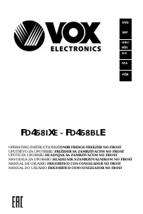 Manual Vox FD458BLE Frigorífico combinado