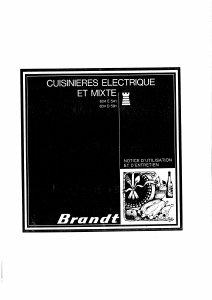 Mode d’emploi Brandt 604D59H Cuisinière