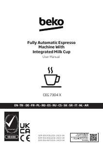 Kullanım kılavuzu BEKO CEG 7304 X CaffeExperto Kahve makinesi