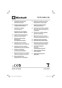 Bruksanvisning Einhell TP-CD 18/80 Li BL Borrskruvdragare