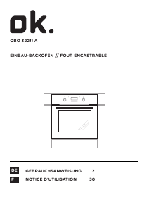 Bedienungsanleitung OK OBO 32211 A Backofen