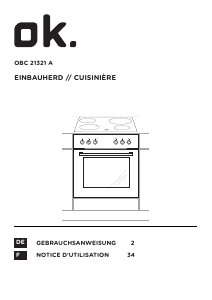 Mode d’emploi OK OBC 21321 A Cuisinière