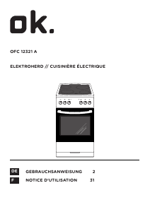 Mode d’emploi OK OFC 12321 A Cuisinière