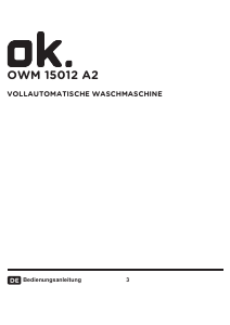 Bedienungsanleitung OK OWM 15012 A2 Waschmaschine