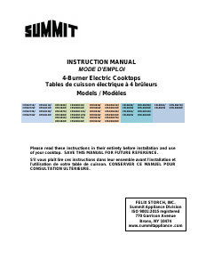 Manual Summit CRS5B13B Hob