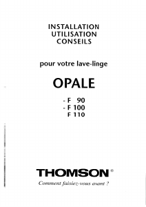Mode d’emploi Thomson F 100 Lave-linge