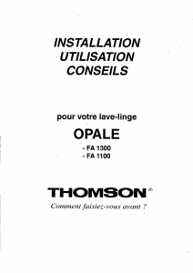 Mode d’emploi Thomson FA 1300 Lave-linge