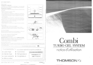Mode d’emploi Thomson CO3270 Réfrigérateur combiné