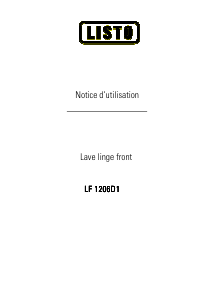 Mode d’emploi Listo LF 1206-D1 Lave-linge