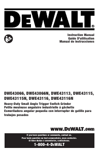 Manual de uso DeWalt DWE43116N Amoladora angular