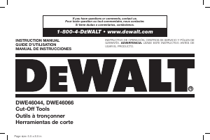 Manual de uso DeWalt DWE46044 Sierra de corte