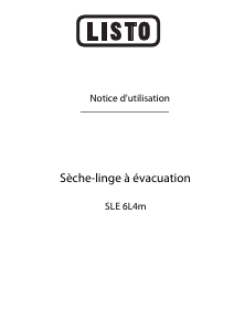 Mode d’emploi Listo SLE 6L4M Sèche-linge