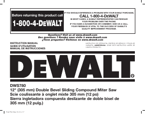 Manual de uso DeWalt DWS780 Sierra de inglete