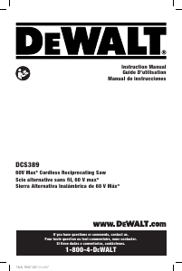 Handleiding DeWalt DCS389X1 Reciprozaag