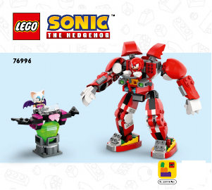 Mode d’emploi Lego set 76996 Sonic the Hedgehog Le robot gardien de Knuckles