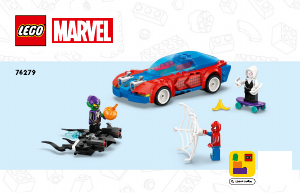 Vadovas Lego set 76279 Super Heroes Žmogaus voro lenktyninis automobilis ir venomizuotas Žaliasis goblinas