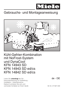 Bedienungsanleitung Miele KFN 14943 SD ed/cs Kühl-gefrierkombination