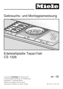 Bedienungsanleitung Miele CS 1326 Kochfeld