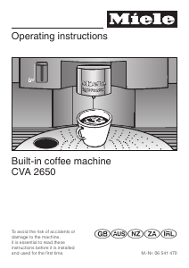 Manual Miele CVA 2650 Coffee Machine