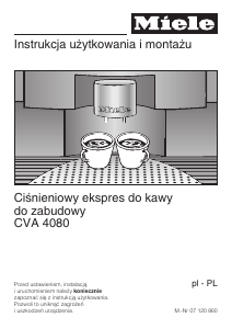 Instrukcja Miele CVA 4080 ALU Ekspres do kawy