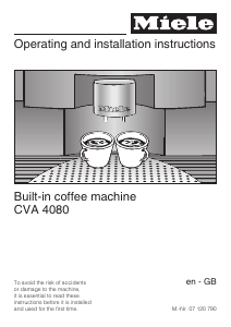 Manual Miele CVA 4080 ALU Coffee Machine