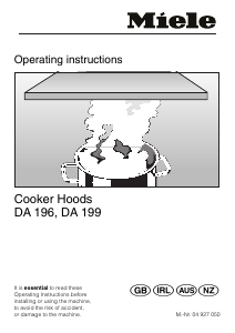 Manual Miele DA 196 Cooker Hood