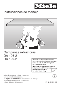 Manual de uso Miele DA 196-2 Campana extractora