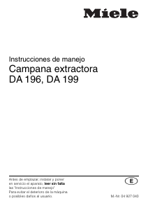 Manual de uso Miele DA 199 Campana extractora